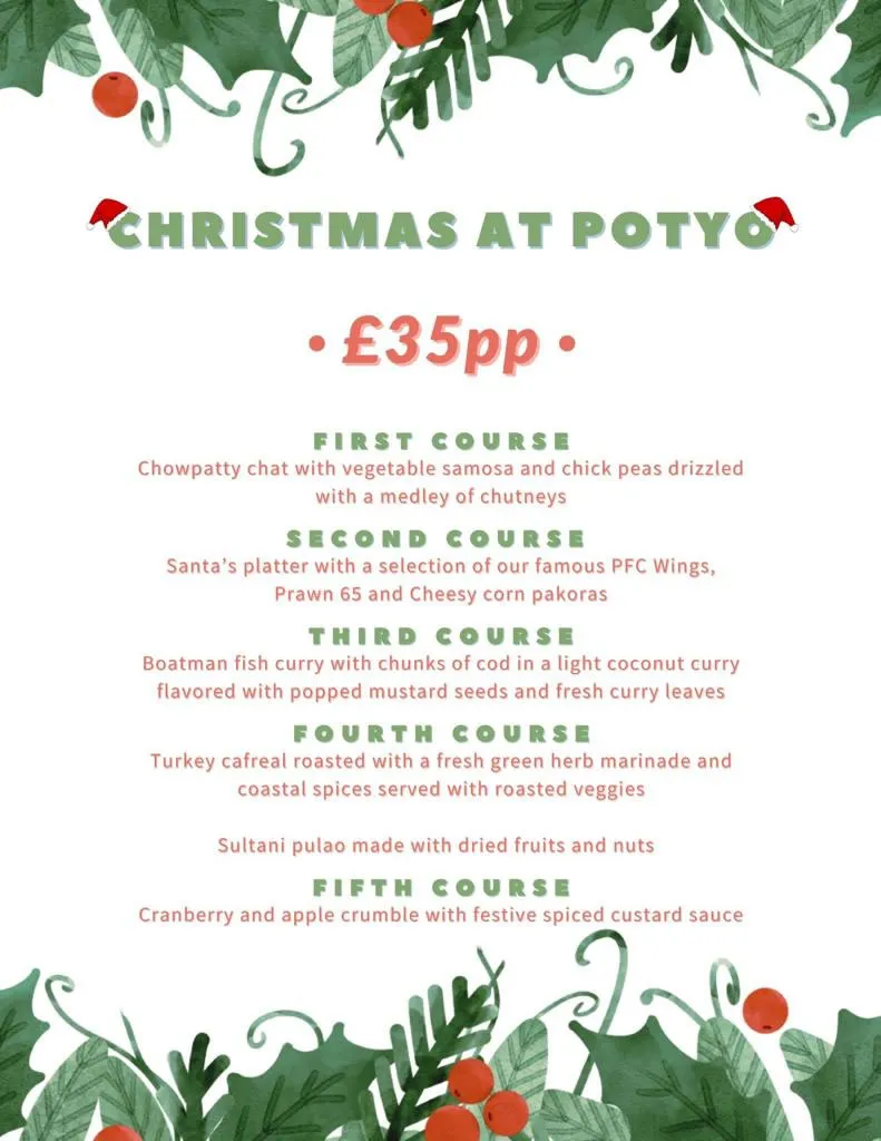 Potyo Christmas Menu 2022